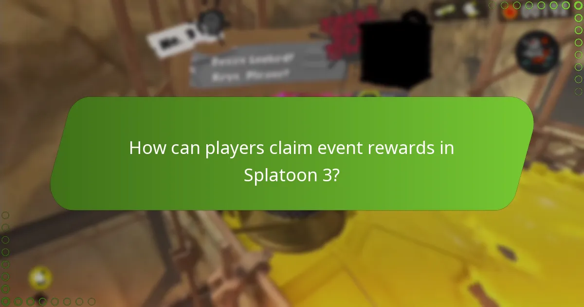 How can players claim event rewards in Splatoon 3?