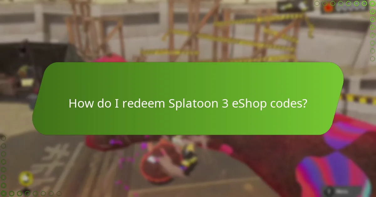 How do I redeem Splatoon 3 eShop codes?