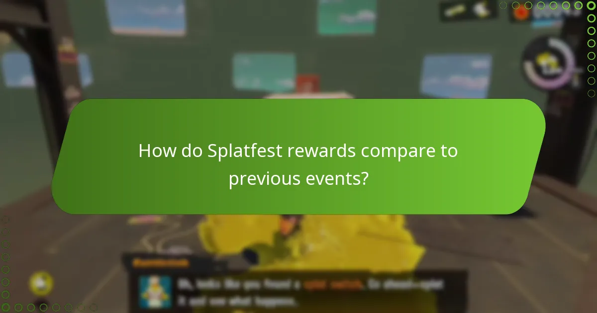 How do Splatfest rewards compare to previous events?