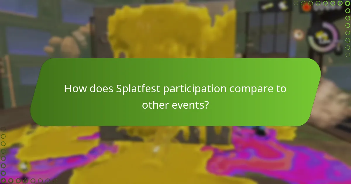 How does Splatfest participation compare to other events?