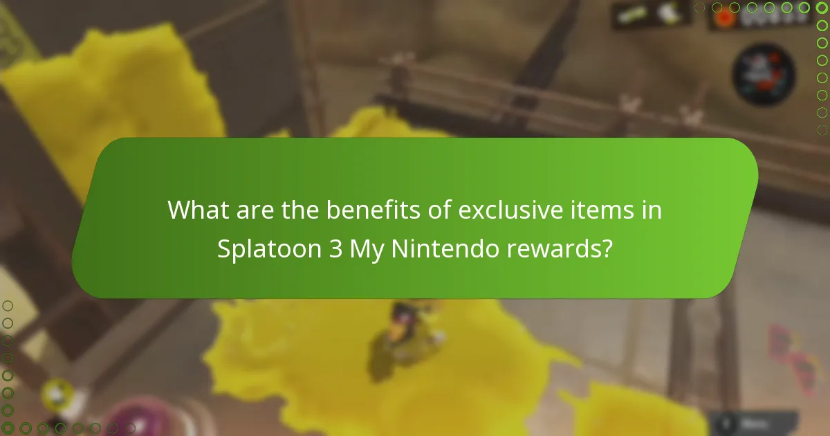 What are the benefits of exclusive items in Splatoon 3 My Nintendo rewards?