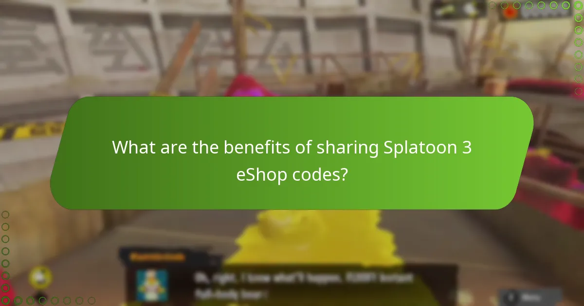 What are the benefits of sharing Splatoon 3 eShop codes?