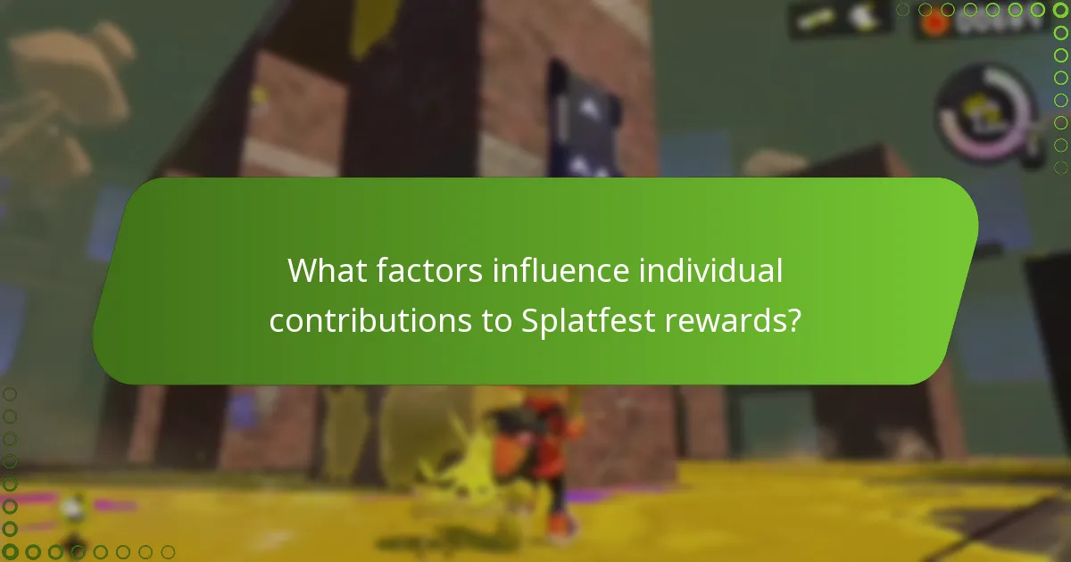 What factors influence individual contributions to Splatfest rewards?