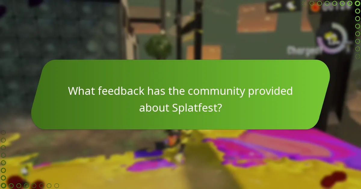 What feedback has the community provided about Splatfest?