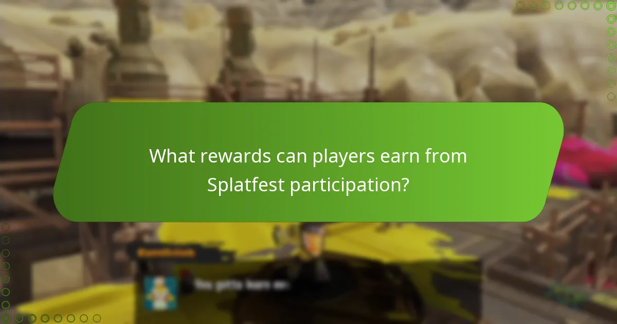What rewards can players earn from Splatfest participation?