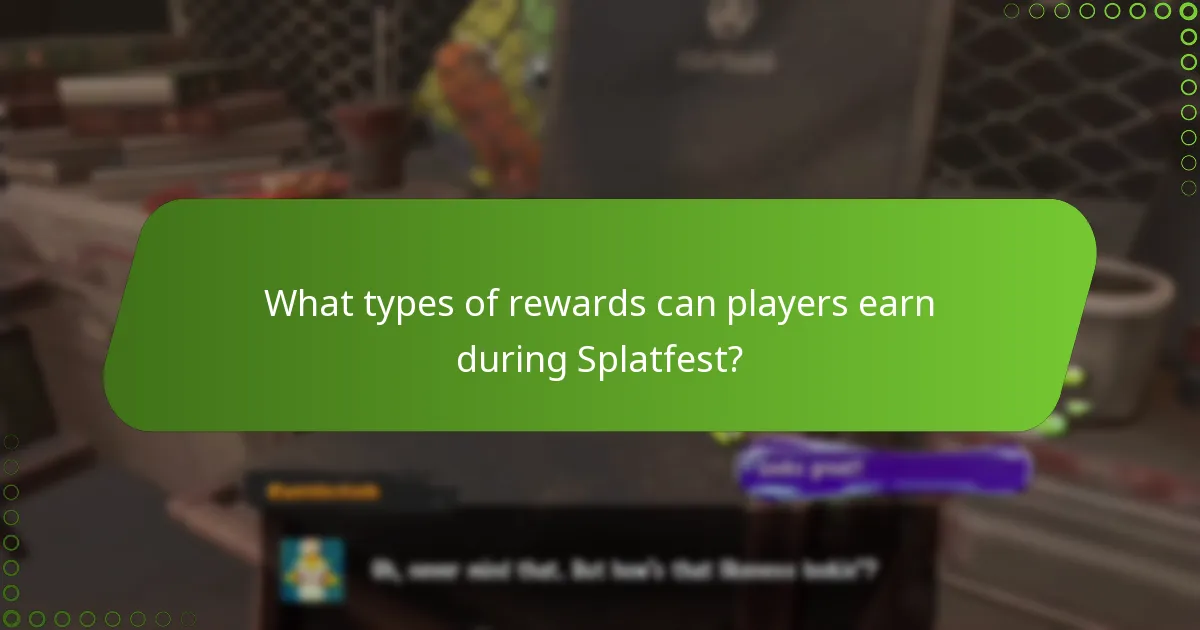 What types of rewards can players earn during Splatfest?