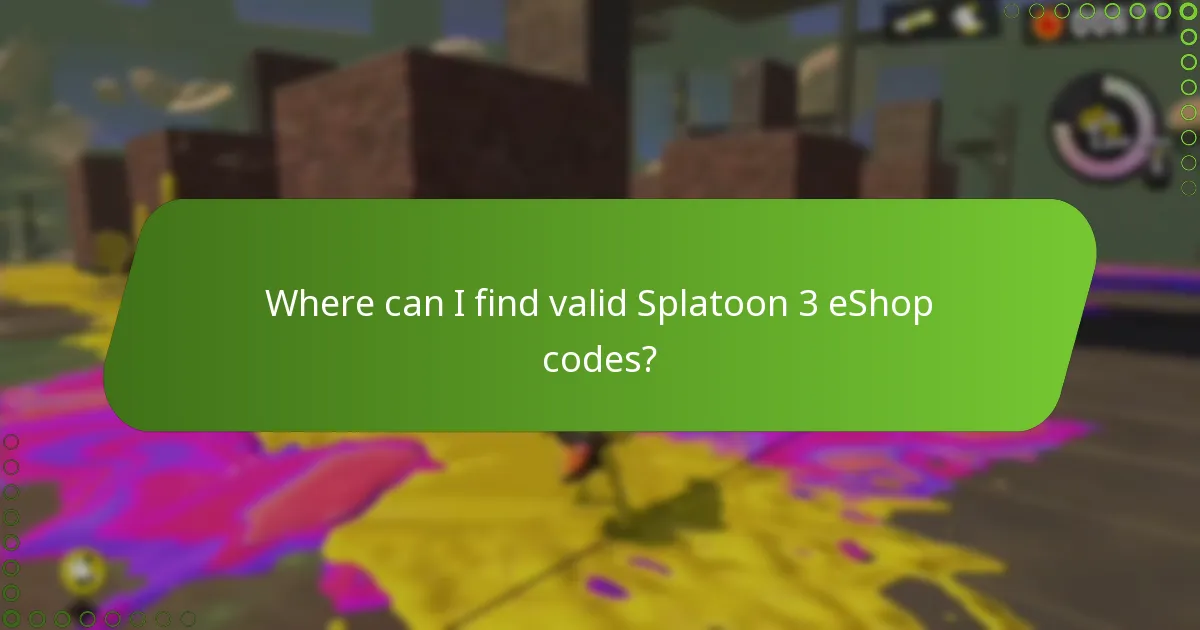 Where can I find valid Splatoon 3 eShop codes?