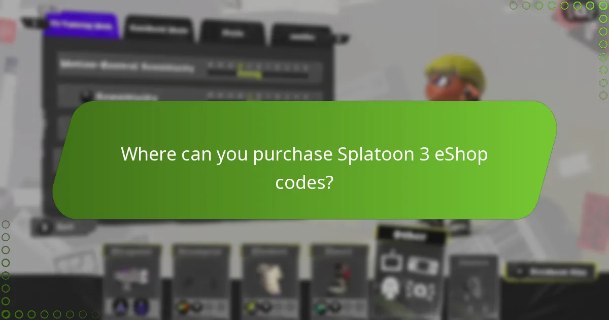 Where can you purchase Splatoon 3 eShop codes?